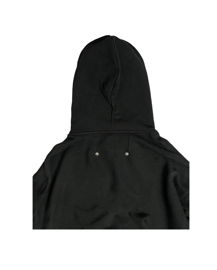 FALLING ANGEL ZIP UP HOODIE - BLACK