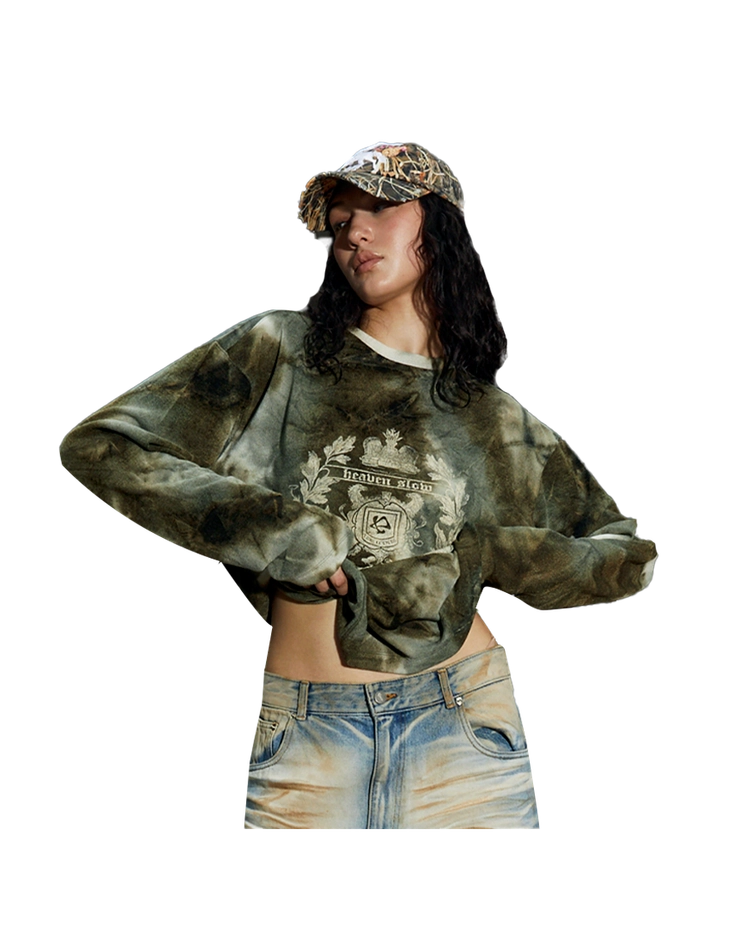 OLD THRONE LONG SLEEVE T SHIRTS - BLURRY GREEN | KIFT Chile