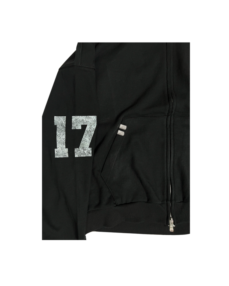 FALLING ANGEL ZIP UP HOODIE - BLACK